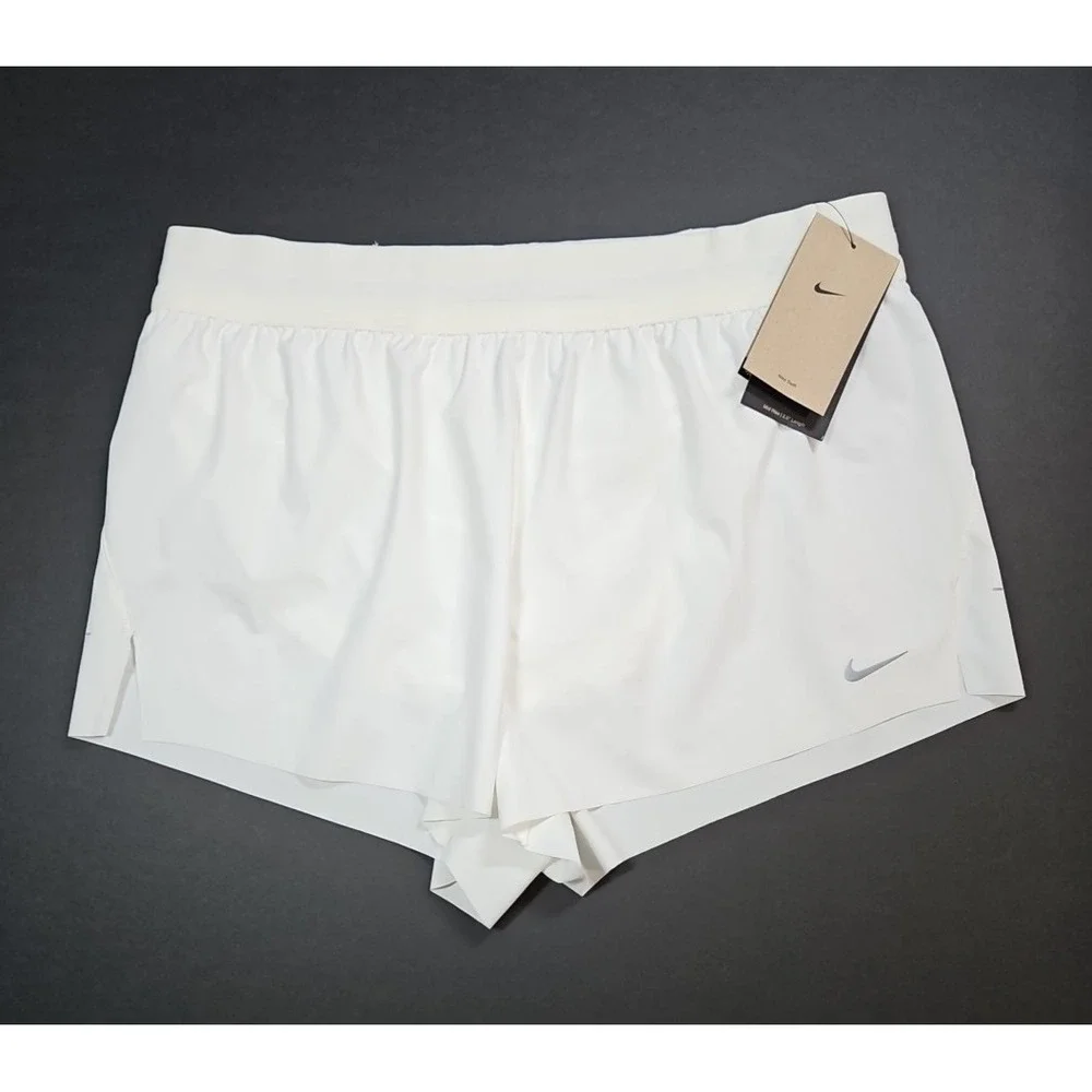 Nike‎ Swift Womens White Dri-FIT Lined Running Shorts Size Large NWT